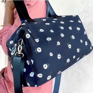 NWT Alice + Olivia by Stacy Bendet daisy print black duffel